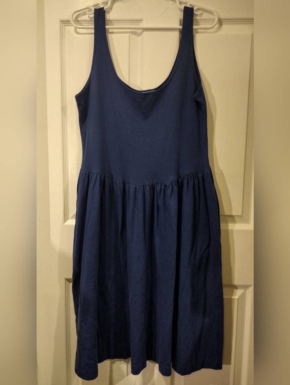 Venezia Classic Navy Scoop Neck Midi Dress